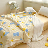 Cartoon Elephant Mango Printed Plush Blanket